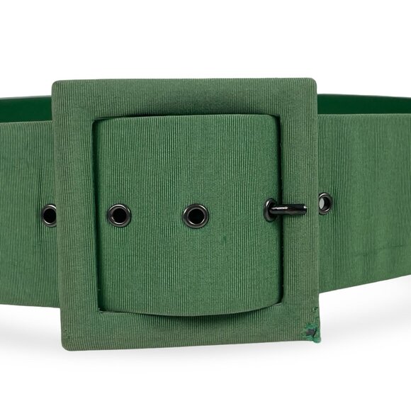 Carolina Herrera Wide Green Waist Belt • Rare Color • Made in Italy (L) - Picture 3 of 7